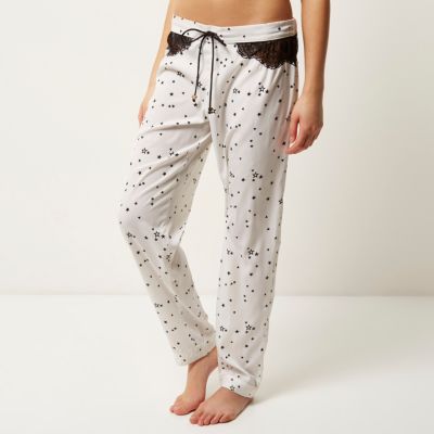 White star lace pyjama trousers